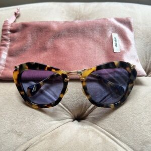 Miu Miu Cat Eye Tortoise Shell Sunglasses